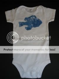 Gyotaku Fish Print Onesie - Size 9 mo